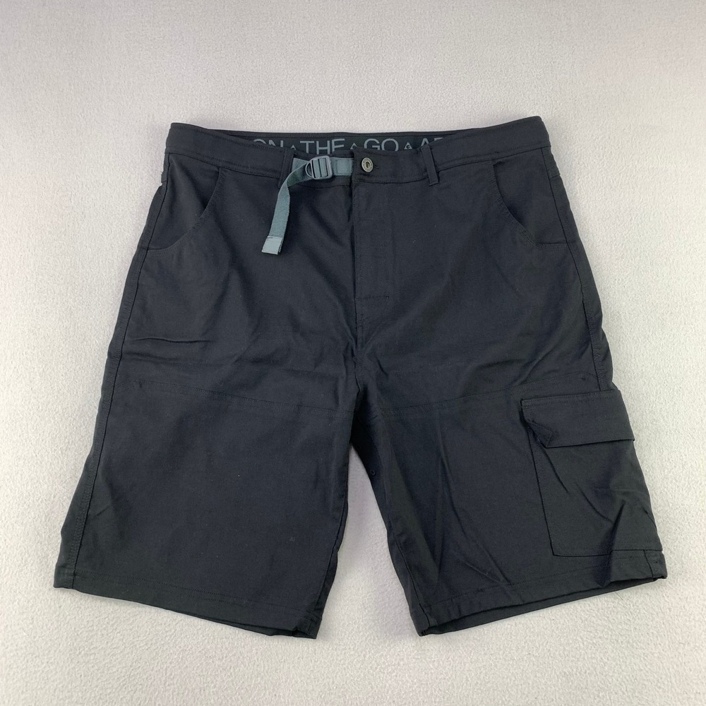 Gerry On The Go Cargo Shorts Mens 40 Black Outdoor Hiking Nylon Stretch Belted